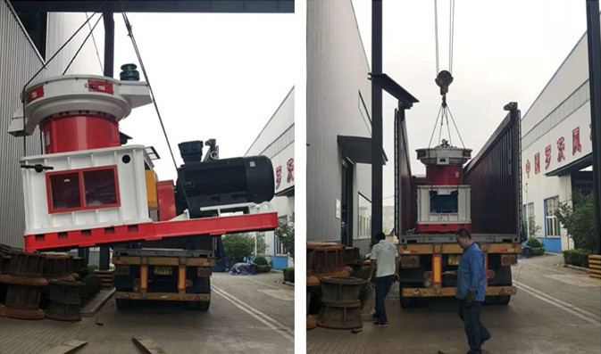 秸稈顆粒機(jī)裝車中